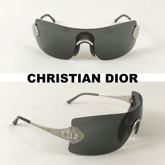 Dior Accessories - DIOR Frameless Sunglasses, Crystal Covered Temples